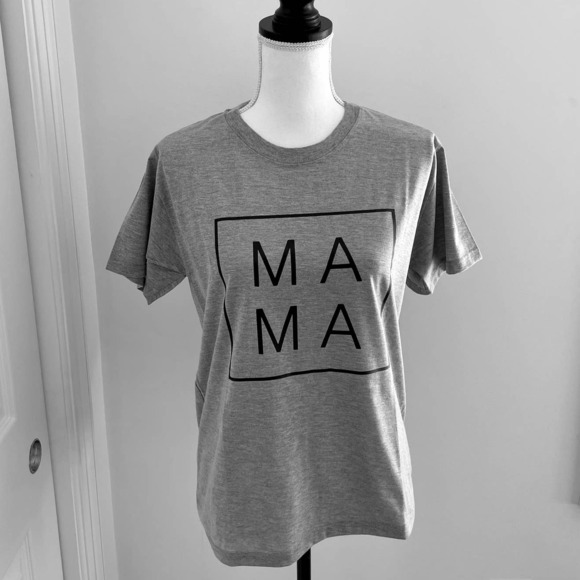 Mama Square T Shirt In Heather Gray Size Medium New - Picture 2 of 9